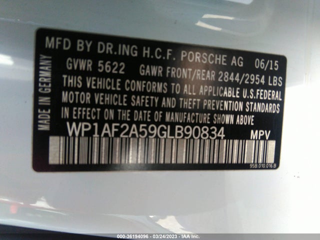 2016 PORSCHE MACAN WP1AF2A59GLB90834 Photo 8