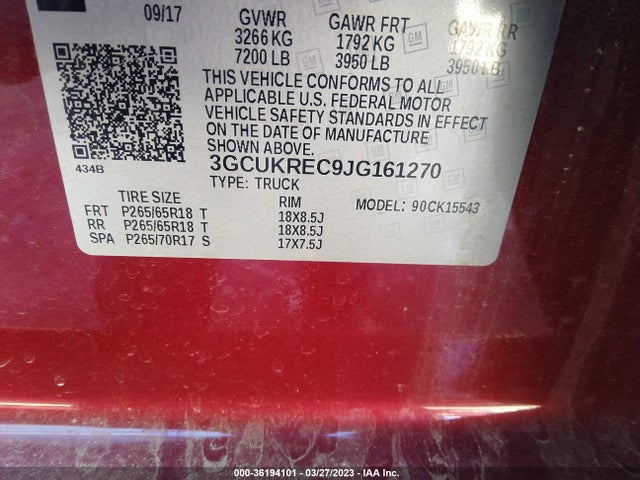 Chevrolet Silverado 1500 Lt 2018 3GCUKREC9JG161270 Image 10