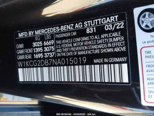 2022 Mercedes-Benz EQS, VIN: W1KCG2DB7NA015019