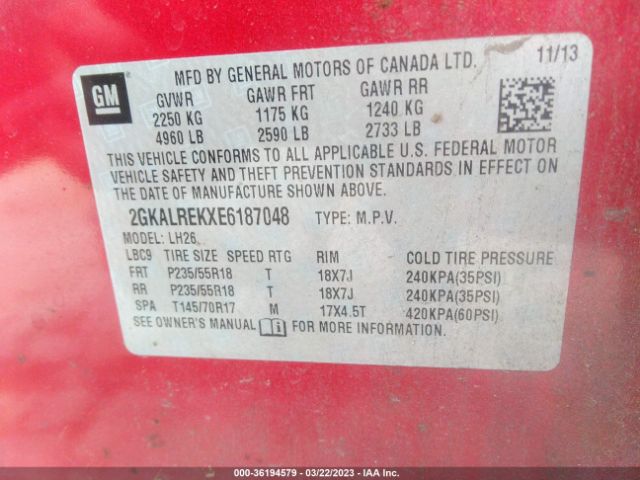 2GKALREKXE6187048 GMC Terrain Sle