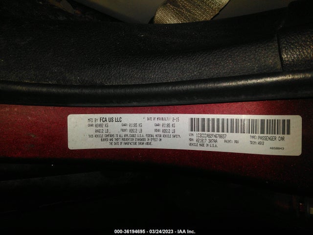 Chrysler 200 Limited 2015 1C3CCCAB2FN678657 Image 9