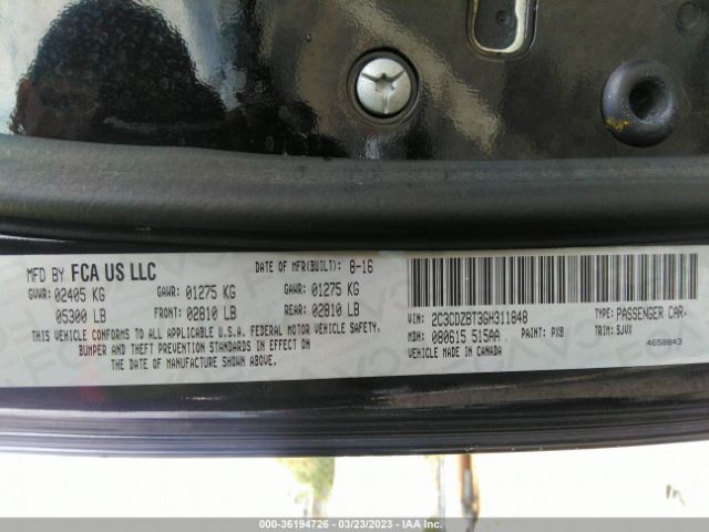 2C3CDZBT3GH311848 Dodge Challenger R/t Plus Shaker