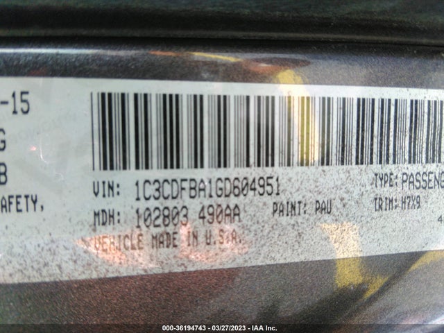 Dodge DART SXT 2016 1C3CDFBA1GD604951 Image 9