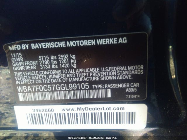 WBA7F0C57GGL99105 BMW 7 Series 750i