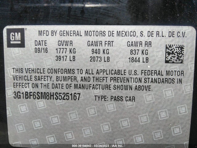 Chevrolet Cruze Premier 2017 3G1BF6SM8HS525167 Image 10