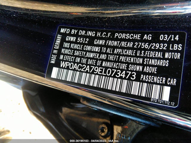2014 Porsche Panamera, VIN: WP0AC2A79EL073473