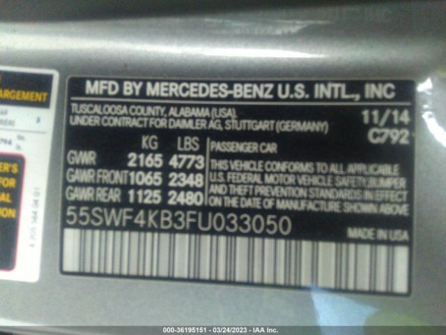 55SWF4KB3FU033050 Mercedes-Benz C-class C 300