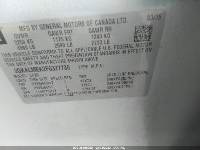 2GKALMEK2F6327730 GMC Terrain Sle
