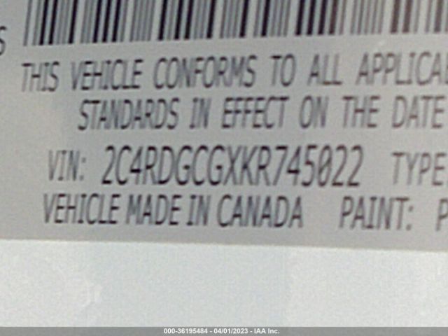 2C4RDGCGXKR745022 Dodge Grand Caravan Sxt