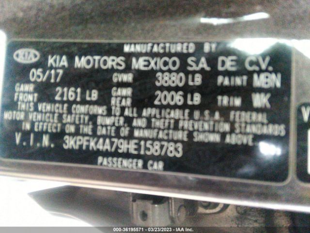 3KPFK4A79HE158783 KIA FORTE LX