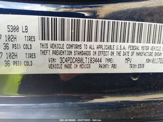 Dodge Journey Se Value 2020 3C4PDCAB0LT183444 Image 9