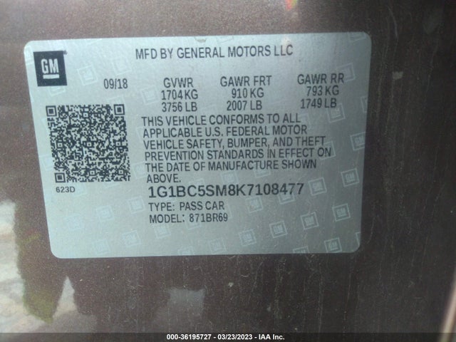 Chevrolet CRUZE LS 2019 1G1BC5SM8K7108477 Image 11
