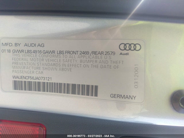 WAUENCF56JA073121 Audi A5 Sportback Premium Plus