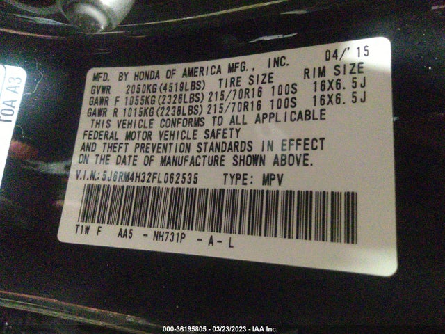Honda CR-V LX 2015 5J6RM4H32FL062535 Image 11