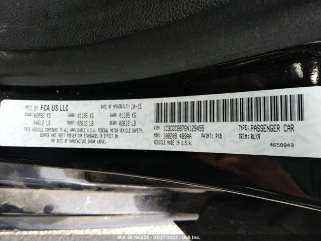 1C3CCCBB7GN129455 Chrysler 200 S