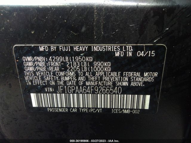 JF1GPAA64F9266540 Subaru Impreza Wagon 2.0i