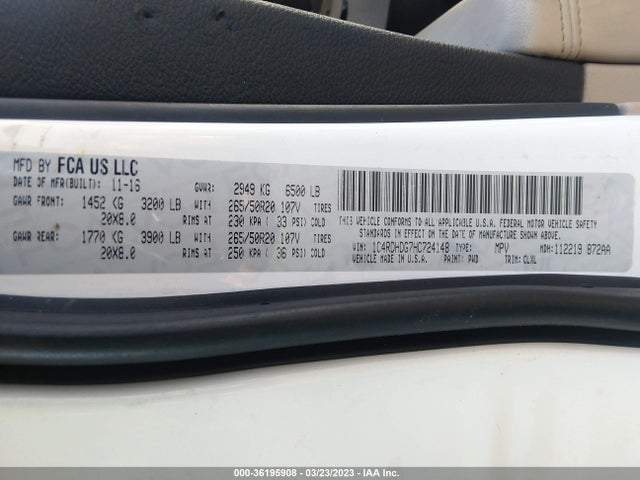 Dodge DURANGO GT 2017 1C4RDHDG7HC724148 Image 9