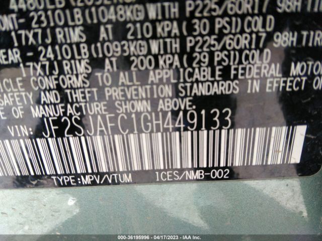 JF2SJAFC1GH449133 Subaru Forester 2.5i Premium
