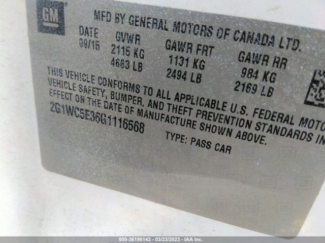 Chevrolet Impala Limited Ltz 2016 2G1WC5E36G1116568 Image 10