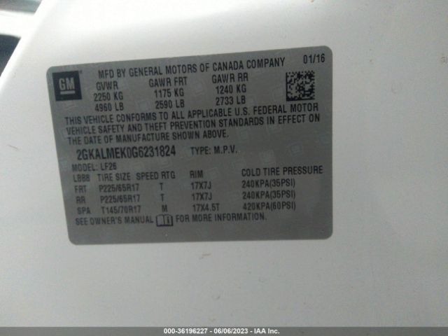 2GKALMEK0G6231824 GMC Terrain Sle