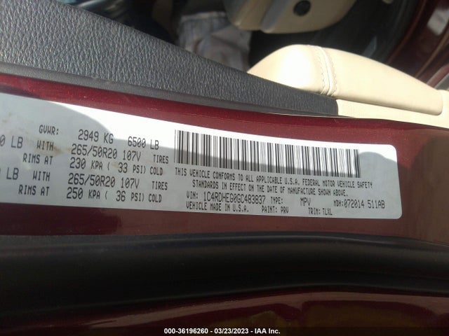 Dodge Durango Citadel 2016 1C4RDHEG0GC483837 Image 9