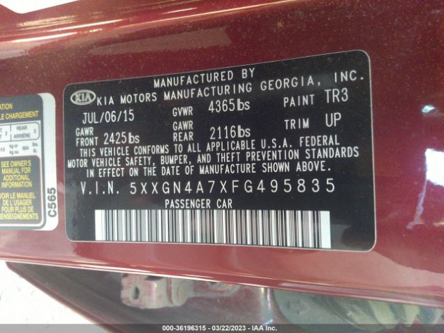 5XXGN4A7XFG495835 KIA OPTIMA EX