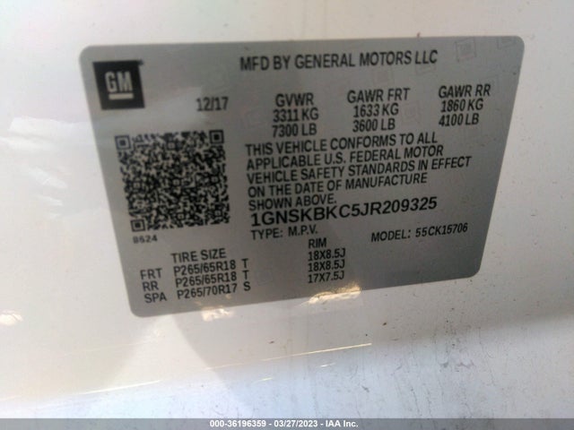 Chevrolet Tahoe Lt 2018 1GNSKBKC5JR209325 Image 10