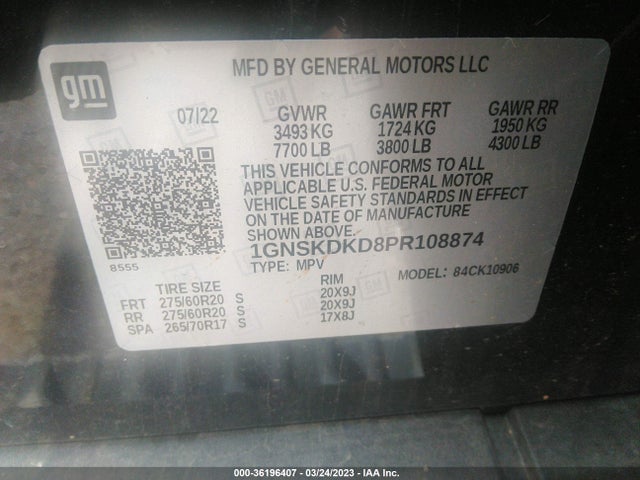 2023 Chevrolet Suburban, VIN: 1GNSKDKD8PR108874