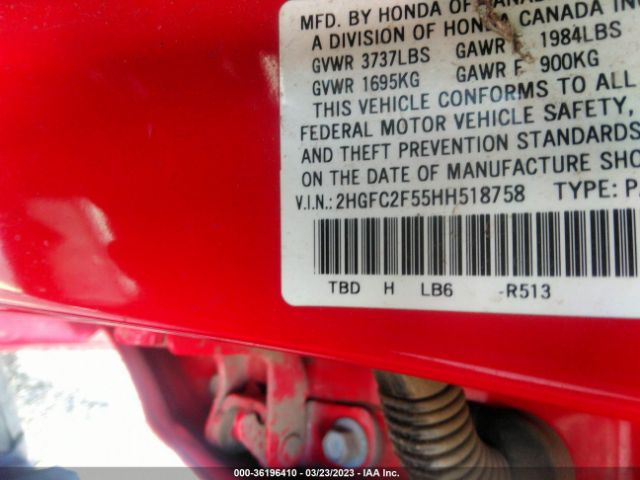 2HGFC2F55HH518758 Honda Civic Sedan Lx