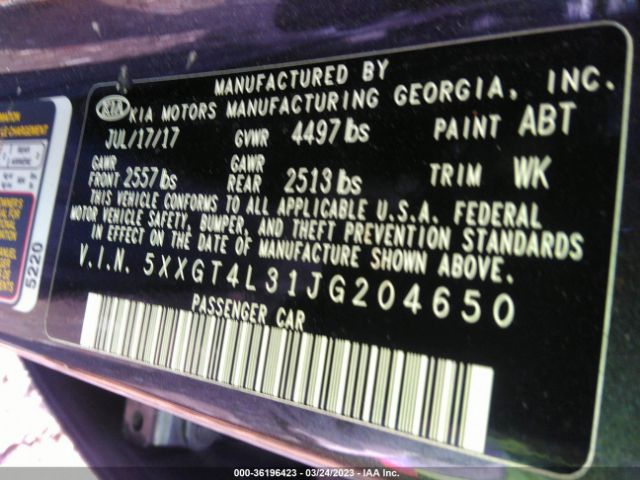 5XXGT4L31JG204650 KIA Optima S