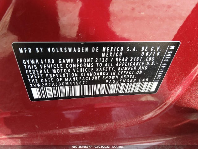 3VW267AJ8GM415871 Volkswagen Jetta Sedan 1.4t S