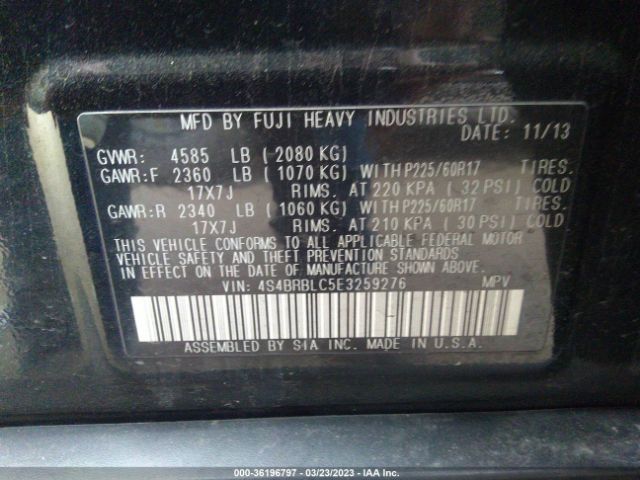 4S4BRBLC5E3259276 Subaru Outback 2.5i Limited
