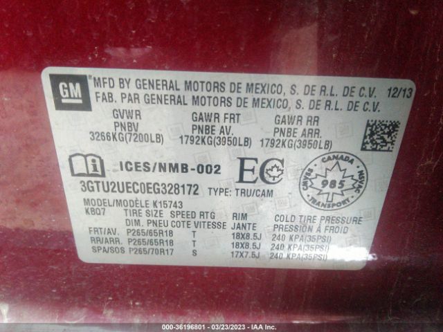 3GTU2UEC0EG328172 GMC Sierra 1500 Sle