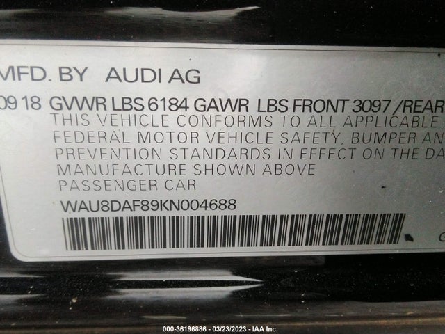 2019 Audi A8, VIN: WAU8DAF89KN004688