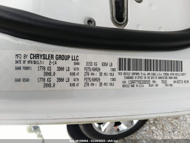RAM 1500 Slt/big Horn 2014 1C6RR7TM3ES292525 Image 11