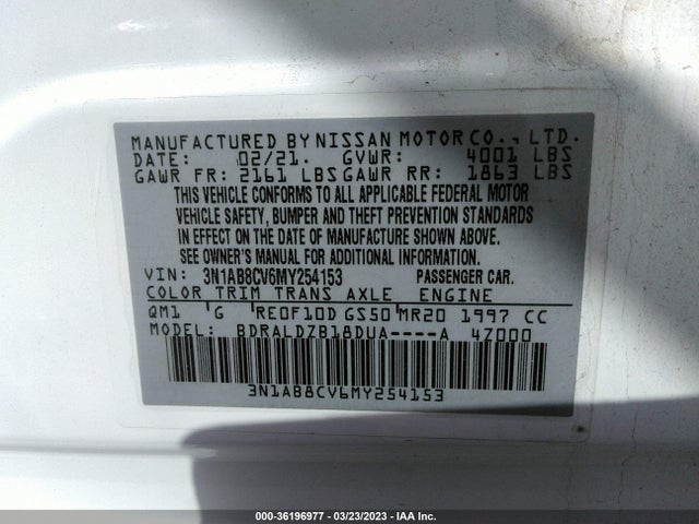 Nissan SENTRA SV 2021 3N1AB8CV6MY254153 Image 10