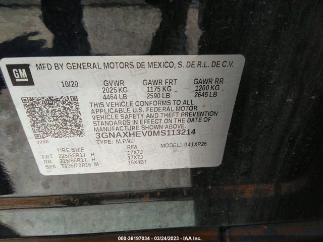 Chevrolet EQUINOX LS 2021 3GNAXHEV0MS113214 Image 9