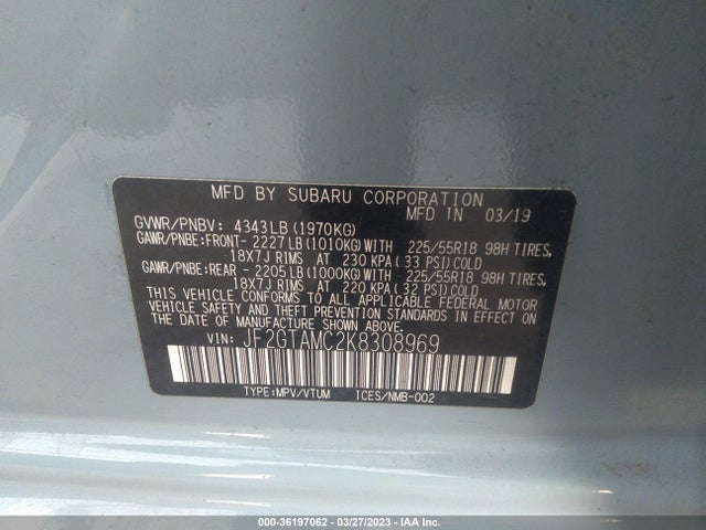 JF2GTAMC2K8308969 Subaru Crosstrek Limited