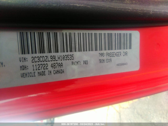 Dodge Challenger Srt Hellcat Redeye 2020 2C3CDZL99LH103535 Image 10