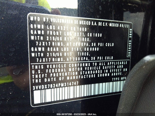 2023 Volkswagen Taos, VIN: 3VVDX7B24PM314747
