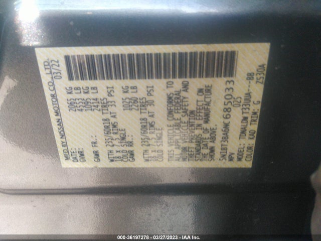 Nissan ROGUE SV 2022 5N1BT3BA6NC685033 Image 10