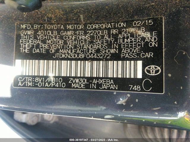 Toyota Prius Four 2015 JTDKN3DU8F0443272 Image 11