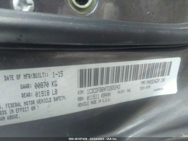 1C3CDFBBXFD265243 Dodge DART SXT