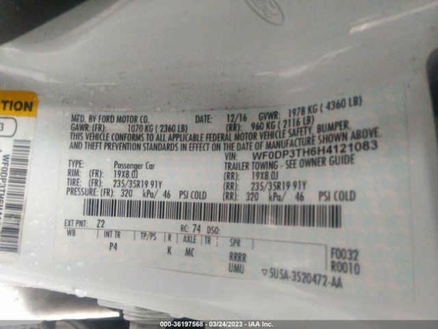 WF0DP3TH6H4121083 Ford FOCUS RS