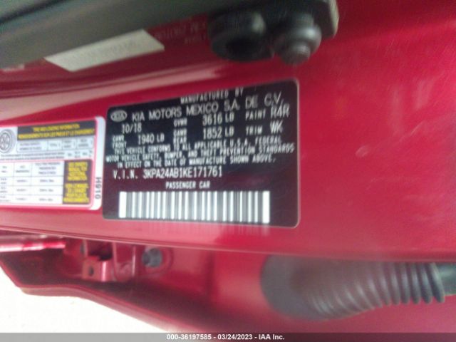 3KPA24AB1KE171761 KIA RIO S
