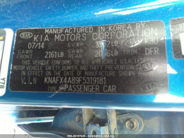 KNAFX4A89F5319181 KIA FORTE EX
