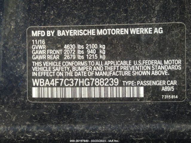 WBA4F7C37HG788239 BMW 4 Series 430i