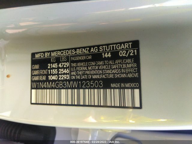 W1N4M4GB3MW123503 Mercedes-Benz Glb Glb 250