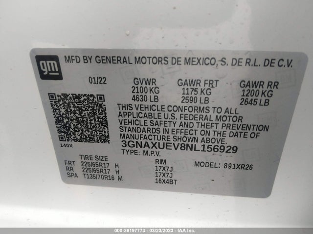 Chevrolet EQUINOX LT 2022 3GNAXUEV8NL156929 Image 9