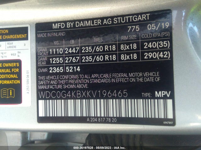 Mercedes-Benz GLC 2019 WDC0G4KBXKV196465 Image 9
